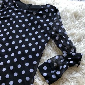 NWOT Polka dot dress with sheer sleeves